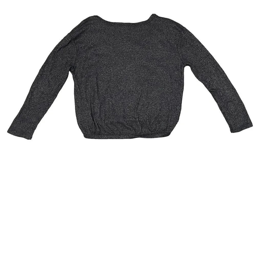 Justice Girl's Sweater Heathered Black Long Sleeve Size 8